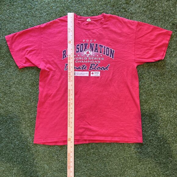 2007 Red Sox Nation World Series Champions Donate Blood Red T Shirt Men’s XL - Picture 2 of 10